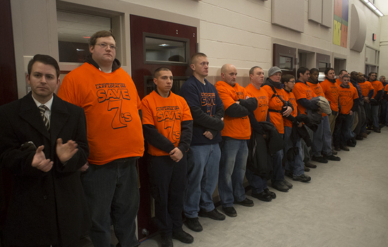 Firefighters show support for Fire Station No. 7 at State of the City Address 