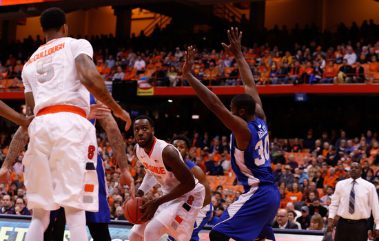 Christmas tallies double-double, struggles with foul trouble in Syracuse's 65-47 win over Hampton