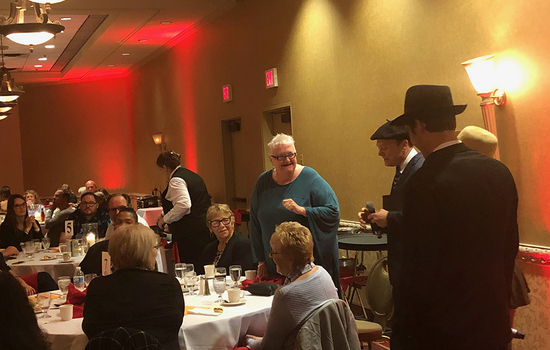 Murder Mystery Dinner at the Sheraton brought to life by actors, audience