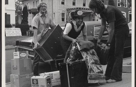 Goon Squad aids SU move-in donning orange gear, high spirits for 8 decades