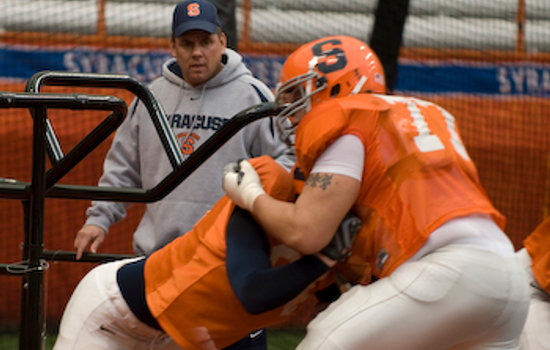 Starting over: Mitch Browning was hired to fix the Syracuse offense. The no-nonsense coach is not afraid to change everything