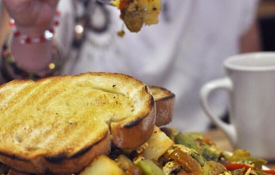 Spice Rack : Girl vs food: Six-pound frittata makes diners go big or go home with leftovers