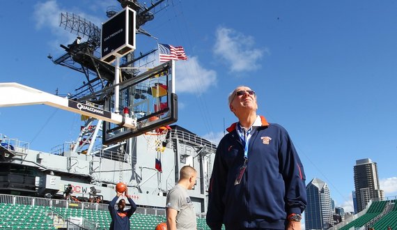 Syracuse players, coaches in awe of setup for Battle on the Midway at practice Saturday