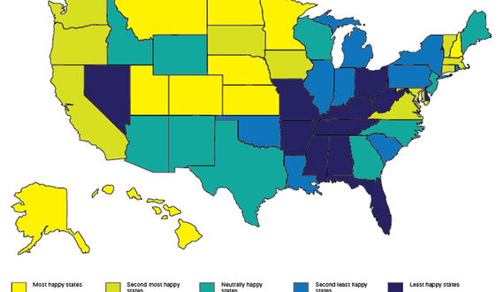 State of happiness: Researchers at University of Vermont determine happiest areas of the country based on tweets