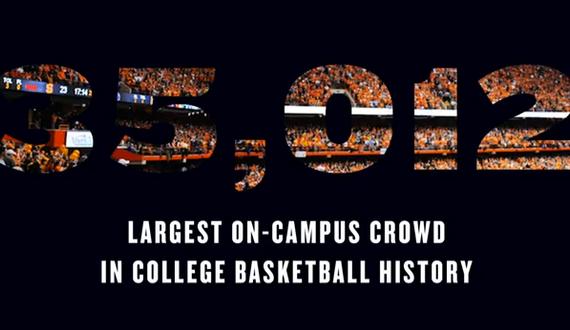 Time-lapse: Saturday’s record-setting crowd for Syracuse-Georgetown filling into the Carrier Dome