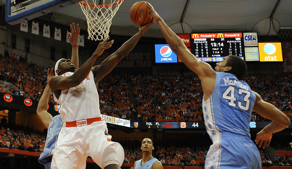 ON THEIR HEELS: Syracuse’s zone stymies North Carolina, sparks star wings in victory