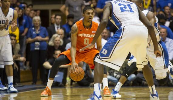 Gbinije contributes off bench in 1st game at former school Duke