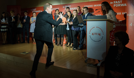 Fast Forward winners pitch ideas to Syverud hoping to improve campus, city community