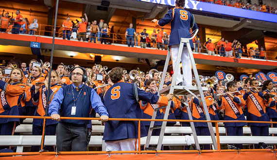Instrumental role: SU Marching Band director draws on experience in 10th year of leading students
