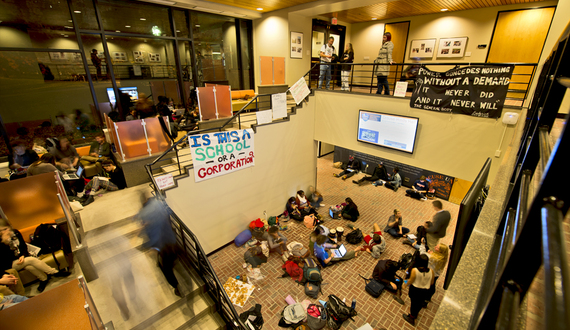 40 students spend night in Crouse-Hinds Hall to protest diversity and transparency issues