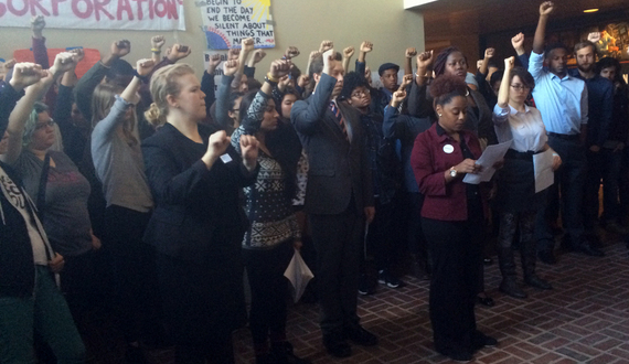 Protesters in Crouse-Hinds Hall hold press conference, plan to meet with Syverud Wednesday night