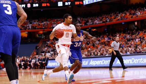 Gbinije struggles as point guard before excelling in 2nd half of Syracuse’s 65-47 win over Hampton