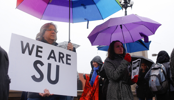 Gallery: Syracuse University students, faculty rally outside Hall of Languages to support THE General Body