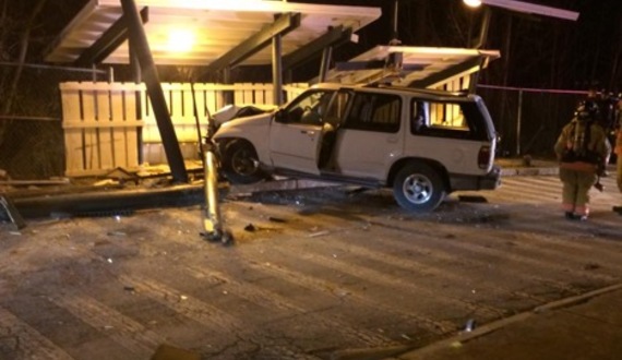 Accident on Mount Olympus Drive leaves support beams in road, one person injured