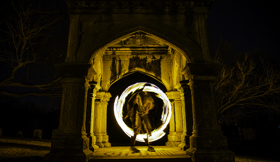 2 SUNY-ESF students spin fire for enjoyment, entertain bystanders