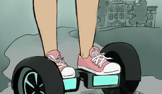 Students cruise campus on increasingly popular hoverboards