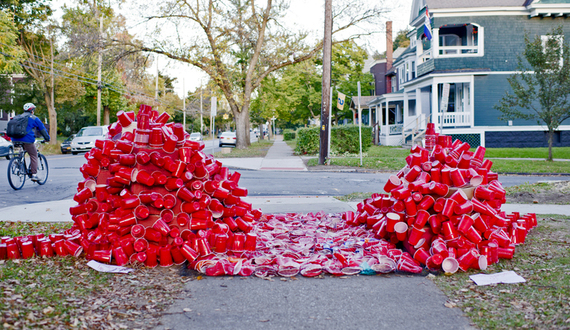 Students create art installations to raise awareness about social issues