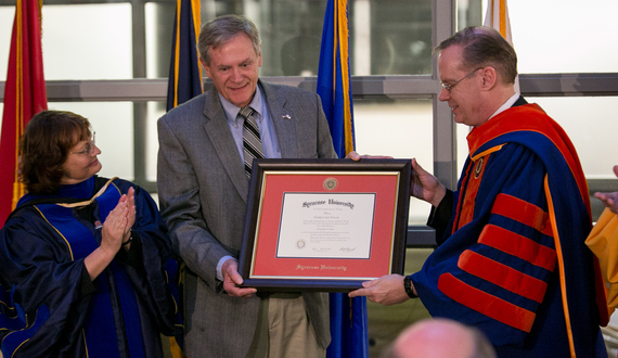 WWII veteran receives SU degree 23 years after his death