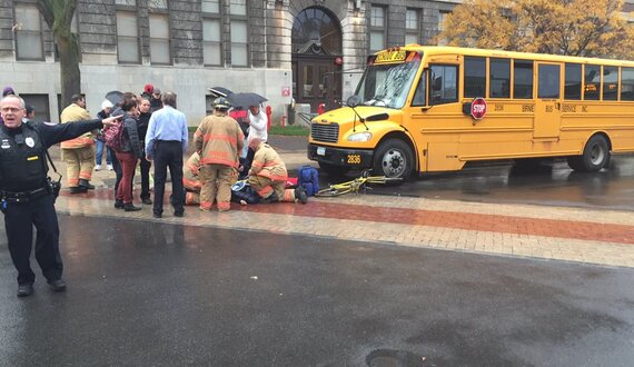 Student biker injured in bus accident on College Place