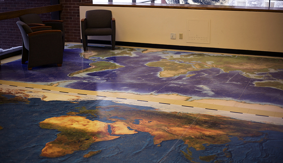 Architectural Facelift: Heroy Geology Building installs world maps in floor