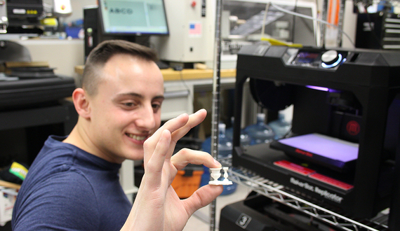 Senior supervises 3D printers, laser engravers in MakerSpace