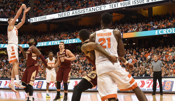 Tyler Roberson&#8217;s solid performance against Boston College is cut short due to foul trouble