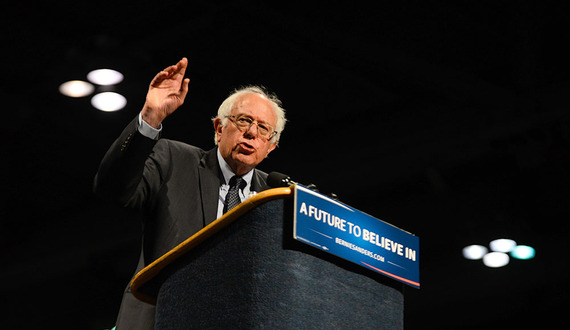 Bernie Sanders speaks on primary initiatives for presidency at rally in Syracuse