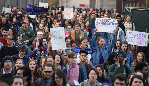 Hundreds of Syracuse University students walk out of classes in nationally organized ‘Sanctuary Campus’ protest