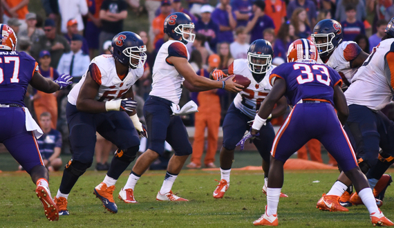 Syracuse football backup quarterback Austin Wilson struggles in relief of Eric Dungey in 54-0 loss to No. 3 Clemson