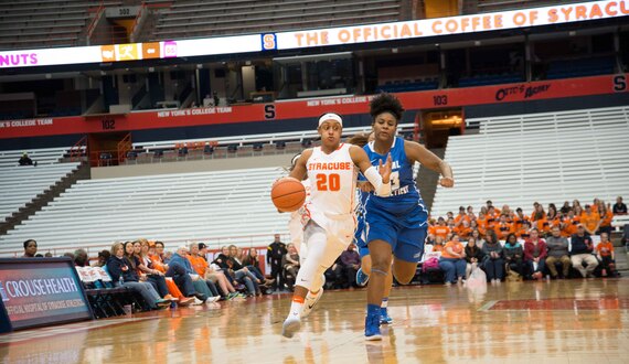 Brittney Sykes&#8217; double-double leads Syracuse in 95-63 blowout of Central Connecticut State