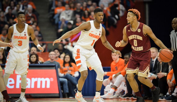Syracuse holds Boston College&#8217;s Ky Bowman to 3 points in 76-53 win