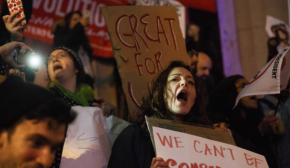 Trump protesters in New York City stage demonstrations in the place where Trump rose to fame