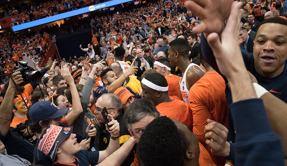 Carrier Dome security handling the frenzy of three court storms in one month