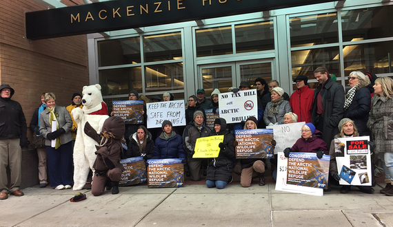 Community members rally against proposed Alaskan oil drilling at Rep. John Katko’s office in Syracuse