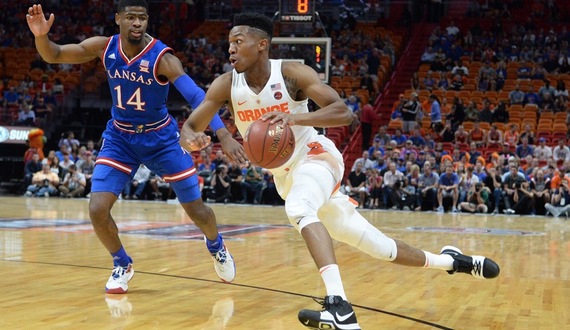 Syracuse loses to No. 2 Kansas, 76-60, as offense struggles, settles for 3s