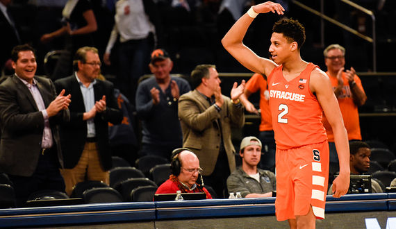 ‘If I get it going like this, I’m going to be a problem’: Matt Moyer’s career game pushes Syracuse past UConn, 72-63