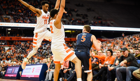 Once crucial to 2nd-half surges, Syracuse’s pressure produces varied results in 59-44 loss to No. 2 Virginia
