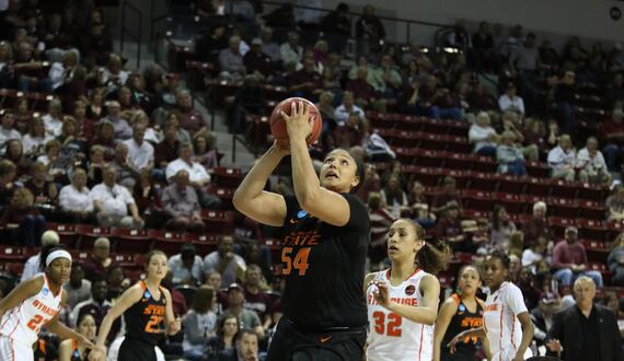 Kaylee Jensen bullies her way to a double-double in Oklahoma State’s 84-57 win over Syracuse