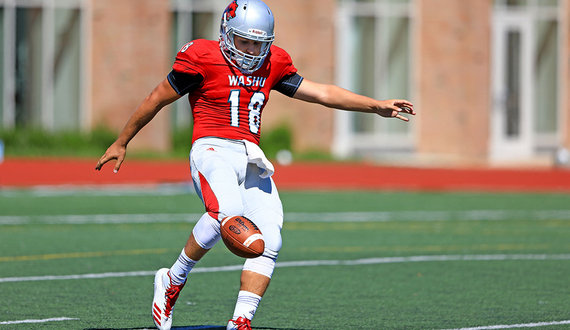 Johnny Davidson, a top D-III punter for WashU, also thrives at QB