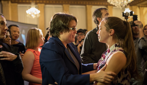 Gallery: Hundreds of local Democrats gather at downtown Syracuse watch party