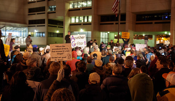 Gallery: More than 100 people protest Trump at downtown Syracuse rally