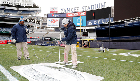 Inside the creation of a football field at Yankee Stadium