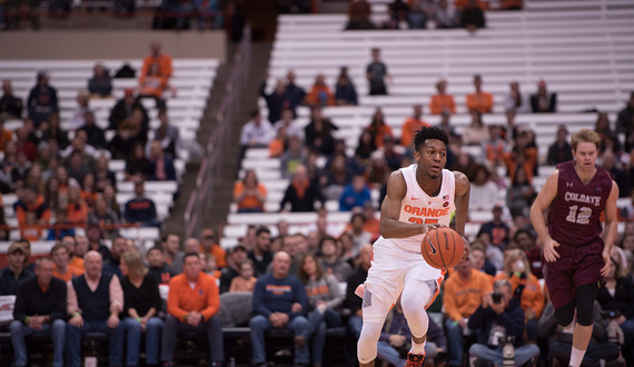Tyus Battle sparks 2nd-half spurt that helps Syracuse pull away from Colgate, 77-56