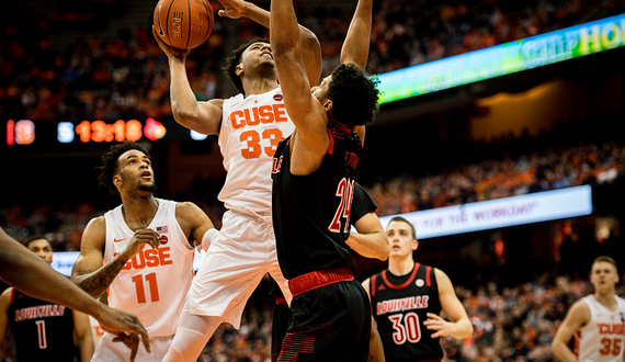Oshae Brissett, Elijah Hughes lead charge as Syracuse upsets No. 18 Louisville, 69-49