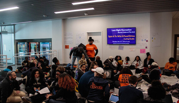 Students hold sit-in at Barnes Center