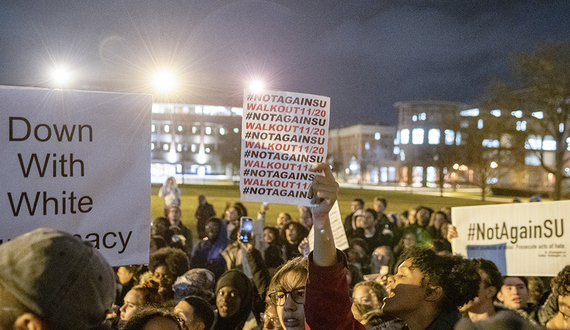 Chancellor signs #NotAgainSU demands after calls for his resignation
