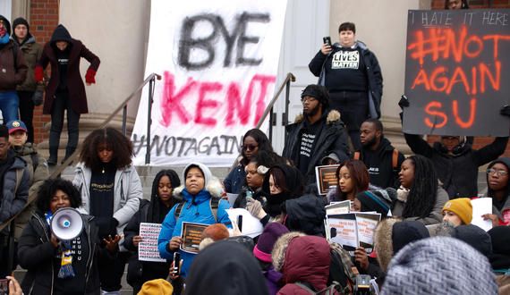 ‘Bye Kent’: #NotAgainSU delivers letters of resignation to SU officials