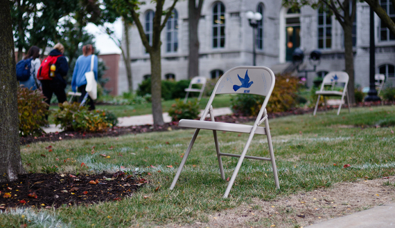 Chair display commemorates the 35 Pan Am Flight 103 victims