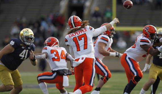 Syracuse unravels at end of 1st half, falls to No. 2 Notre Dame 45-21