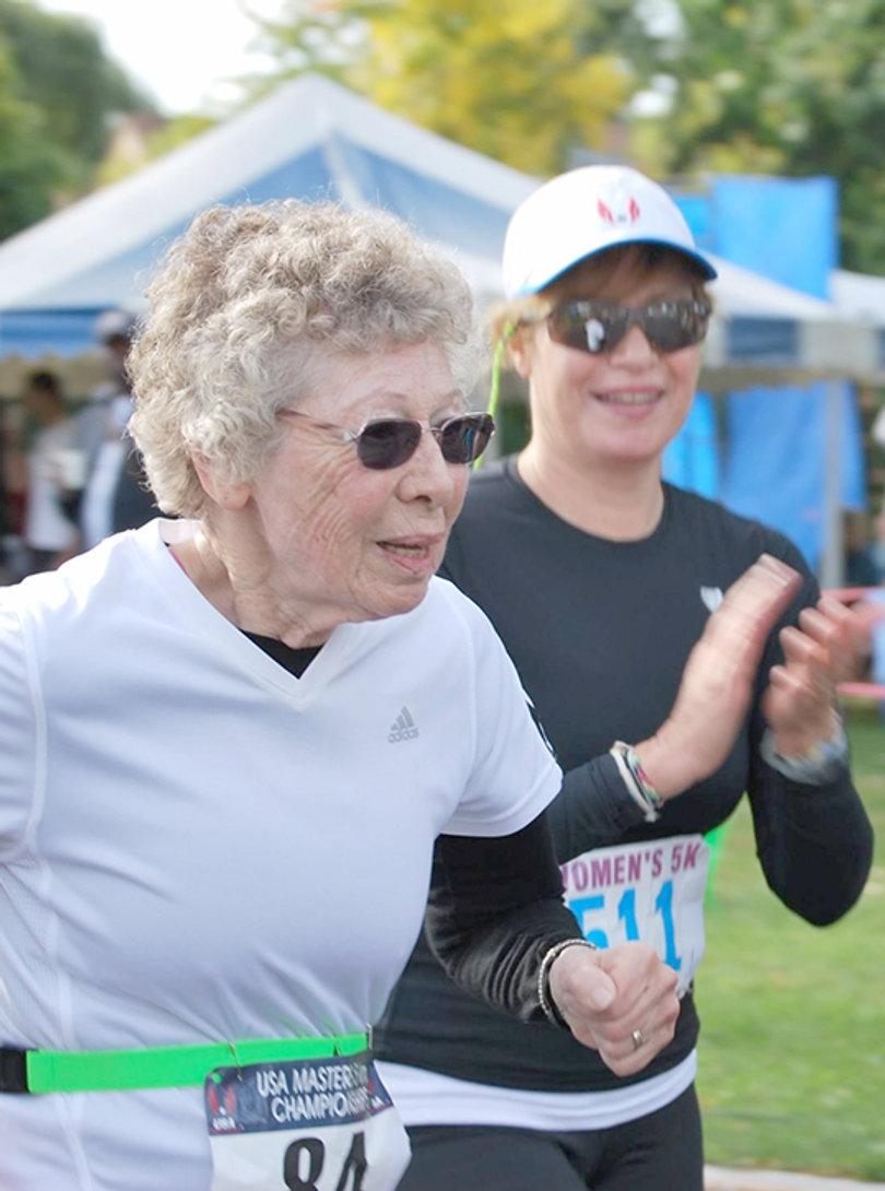 Nancy Auster, 86, runs in a previous Festival of Races. 
